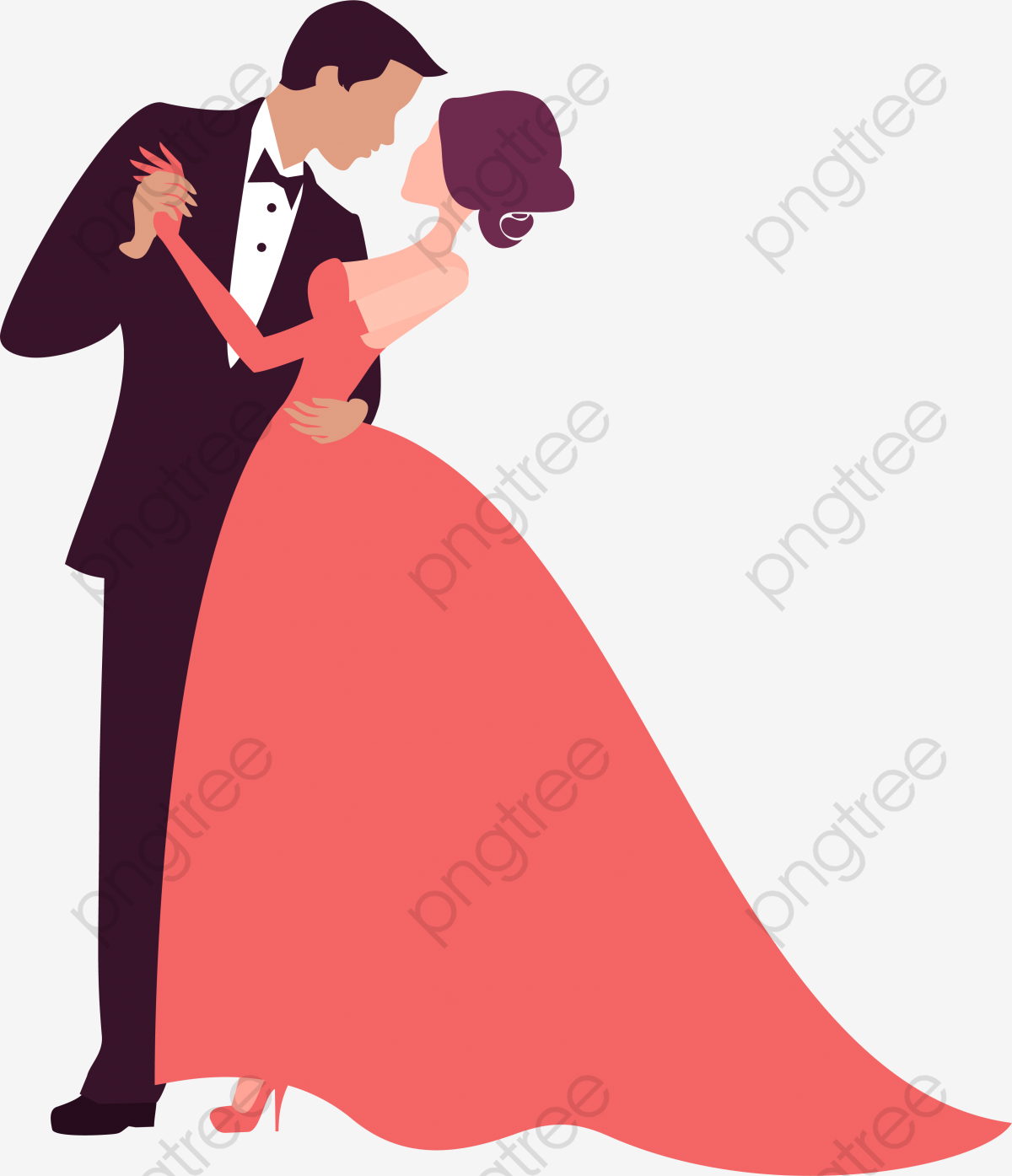 Couple Dancing Decoration Pattern, Dancing Clipart, Cartoon, Prom.
