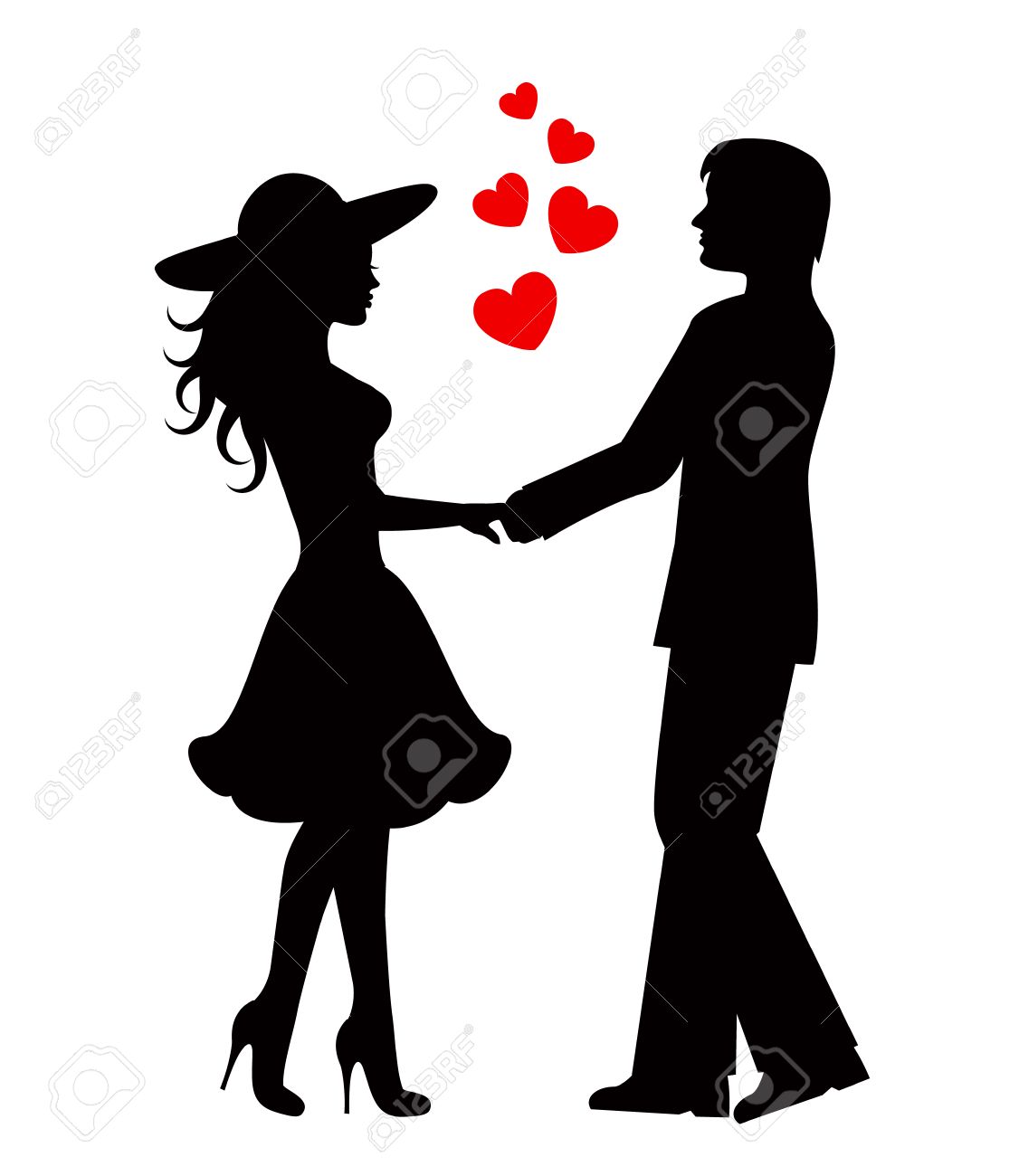 Love Couple Clipart Black And White.