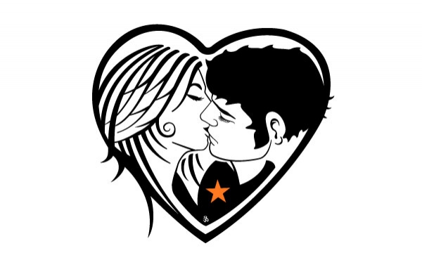 Romantic Love Couples Kissing Clipart.