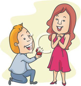 Royalty Free Clipart Image: Boyfriend Proposing Marriage to His.