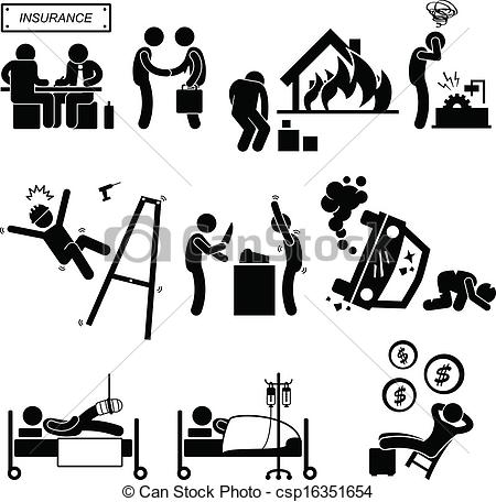 Clipart Vector of Insurance Coverage Medical Accident.