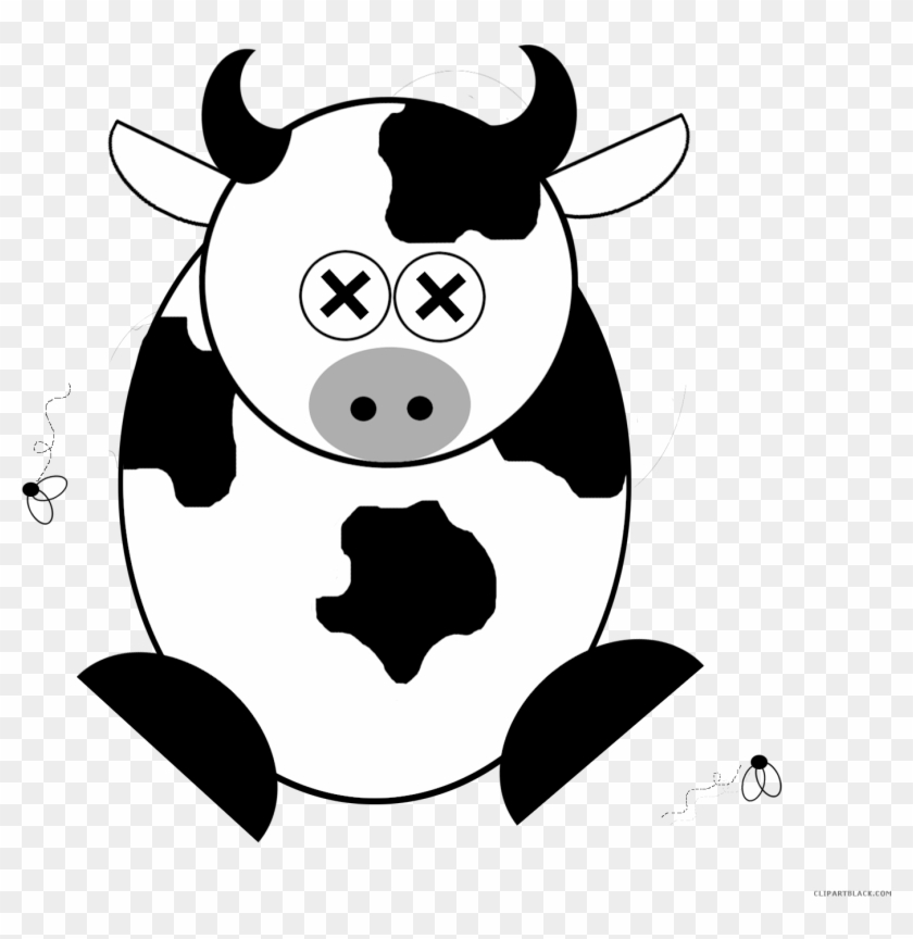 Cartoon Cow Animal Free Black White Clipart Images.