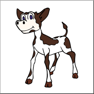 Clip Art: Cartoon Cow: Calf Color I abcteach.com.