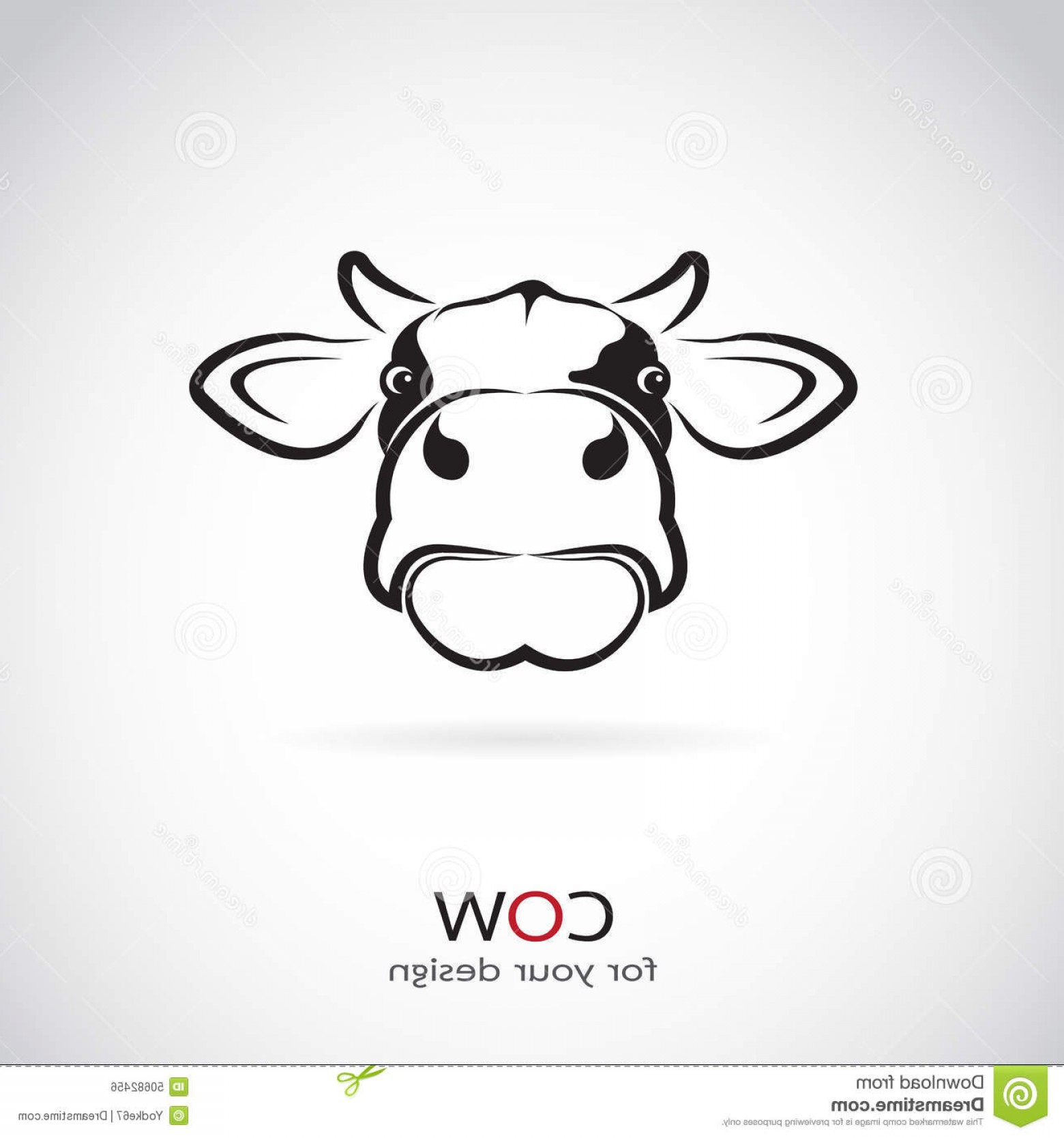 Stock Illustration Vector Image Cow Head White Background Image.