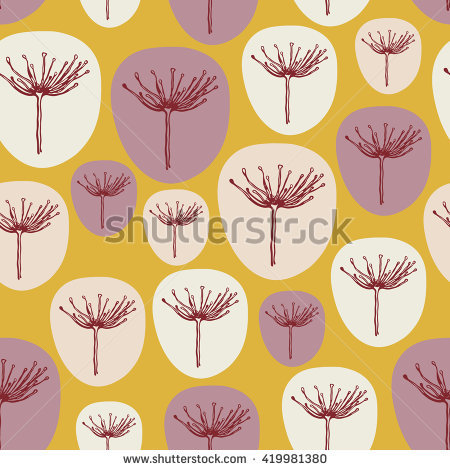 Seamless Pattern With Plants. Dudnik, Angelica, Cow Parsnip.