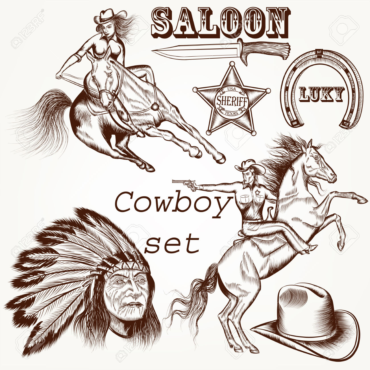964 Cowboys And Indians Stock Illustrations, Cliparts And Royalty.