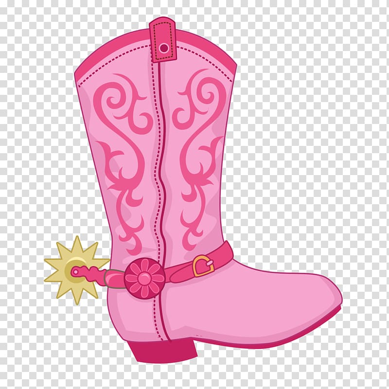 Unpaired pink cowboy boot illustration, Cowboy boot Hat \'n\' Boots.
