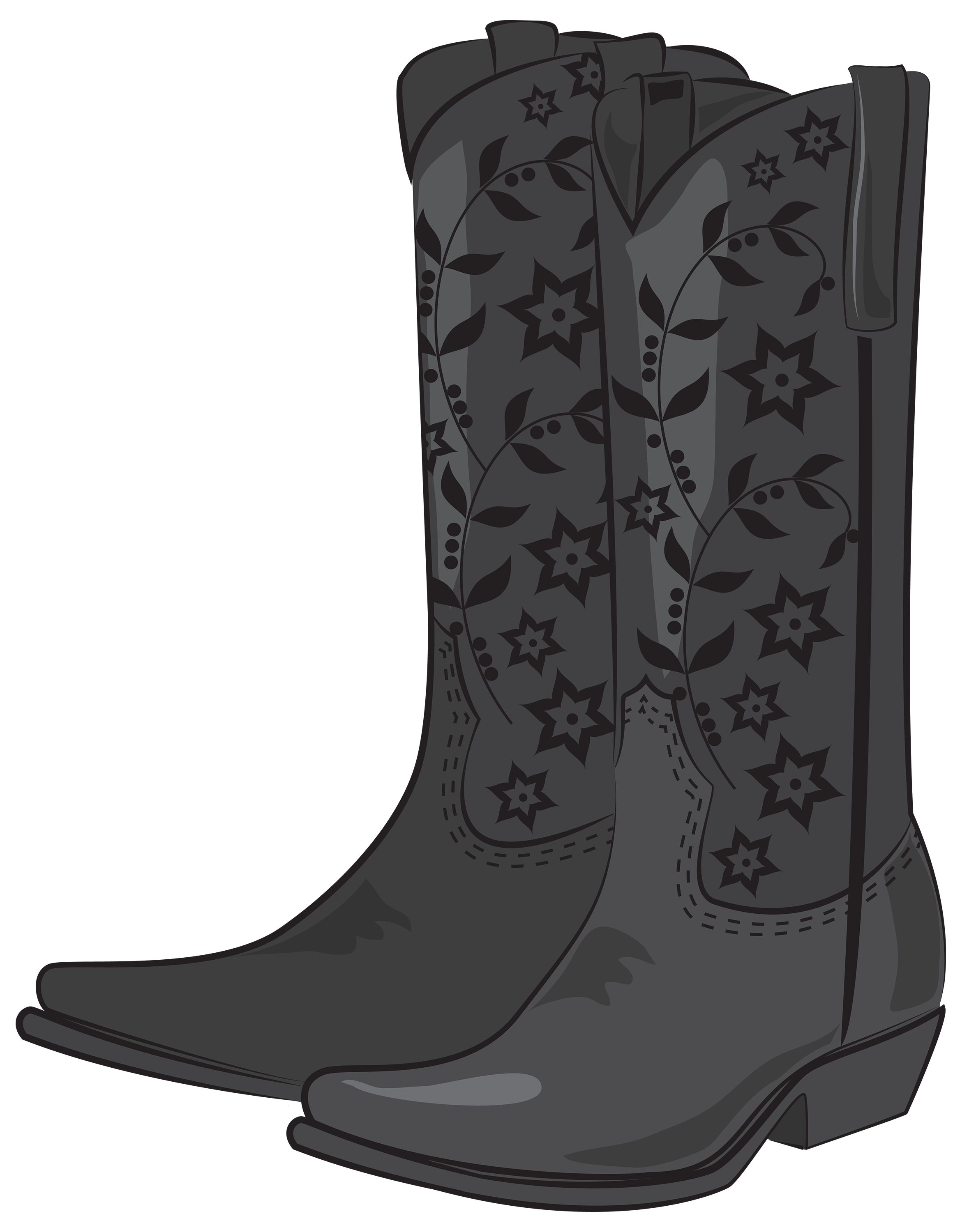 Black Cowboy Boots PNG Clipart.