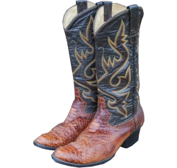 Cowboy boots transparent background.