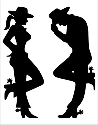 Cowgirl And Cowboy Silhouette.