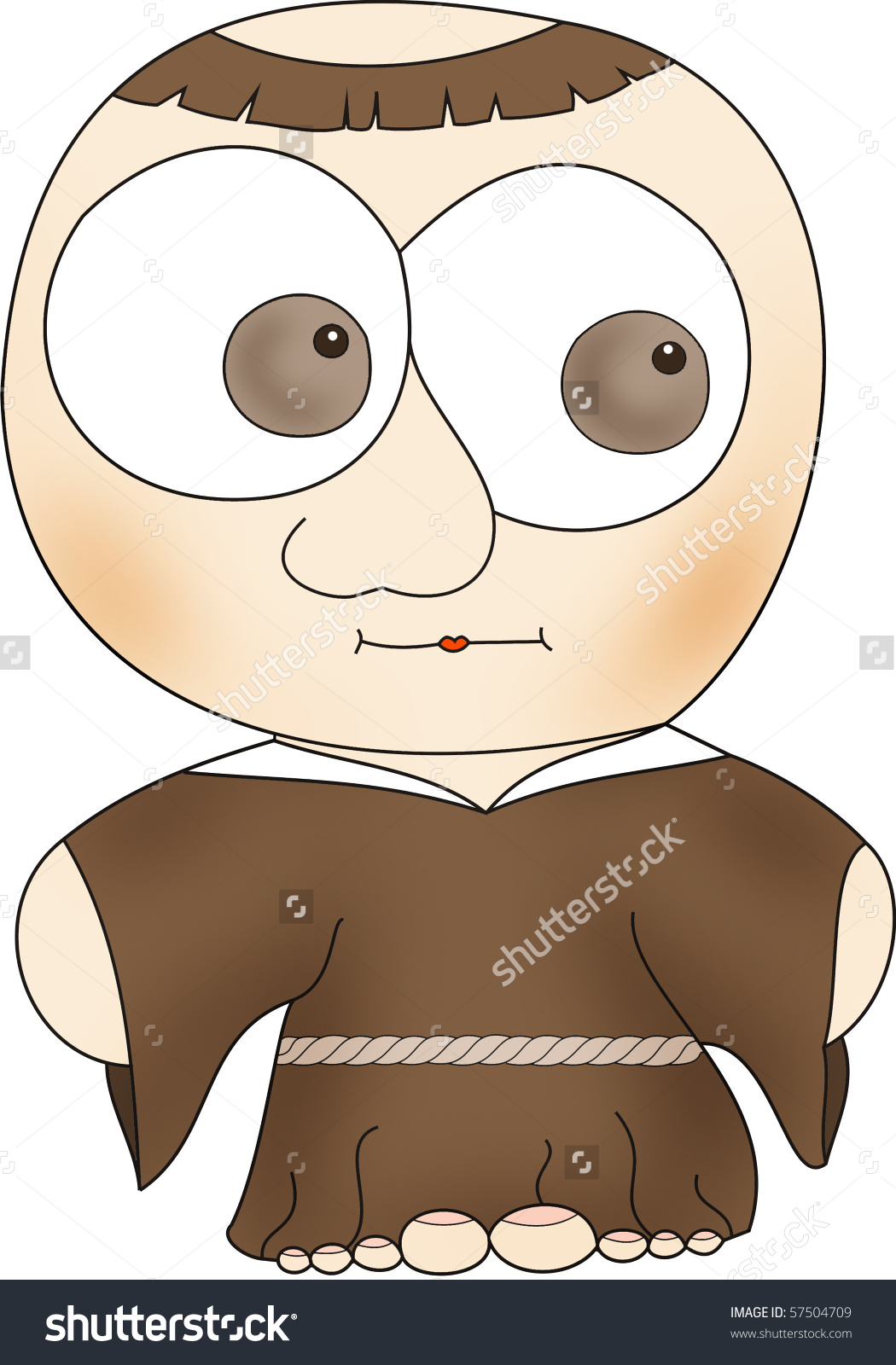 Cartoon Monk In A Brown Cowl Stock Photo 57504709 : Shutterstock.