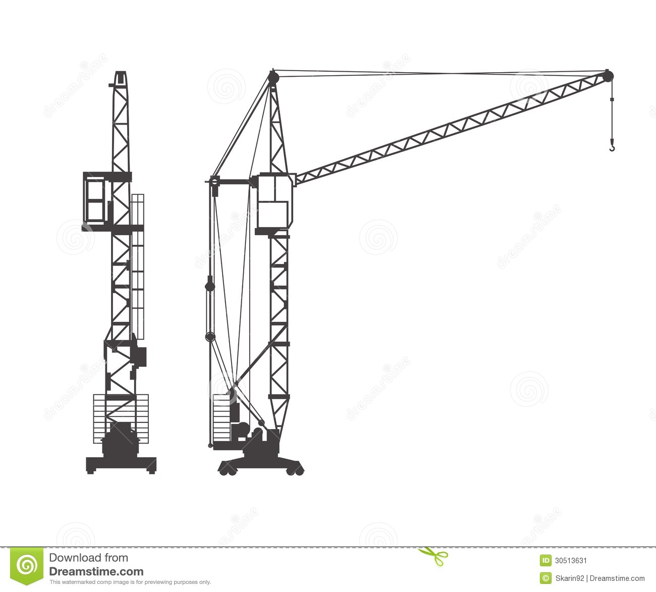 Construction Crane Silhouette Clipart.