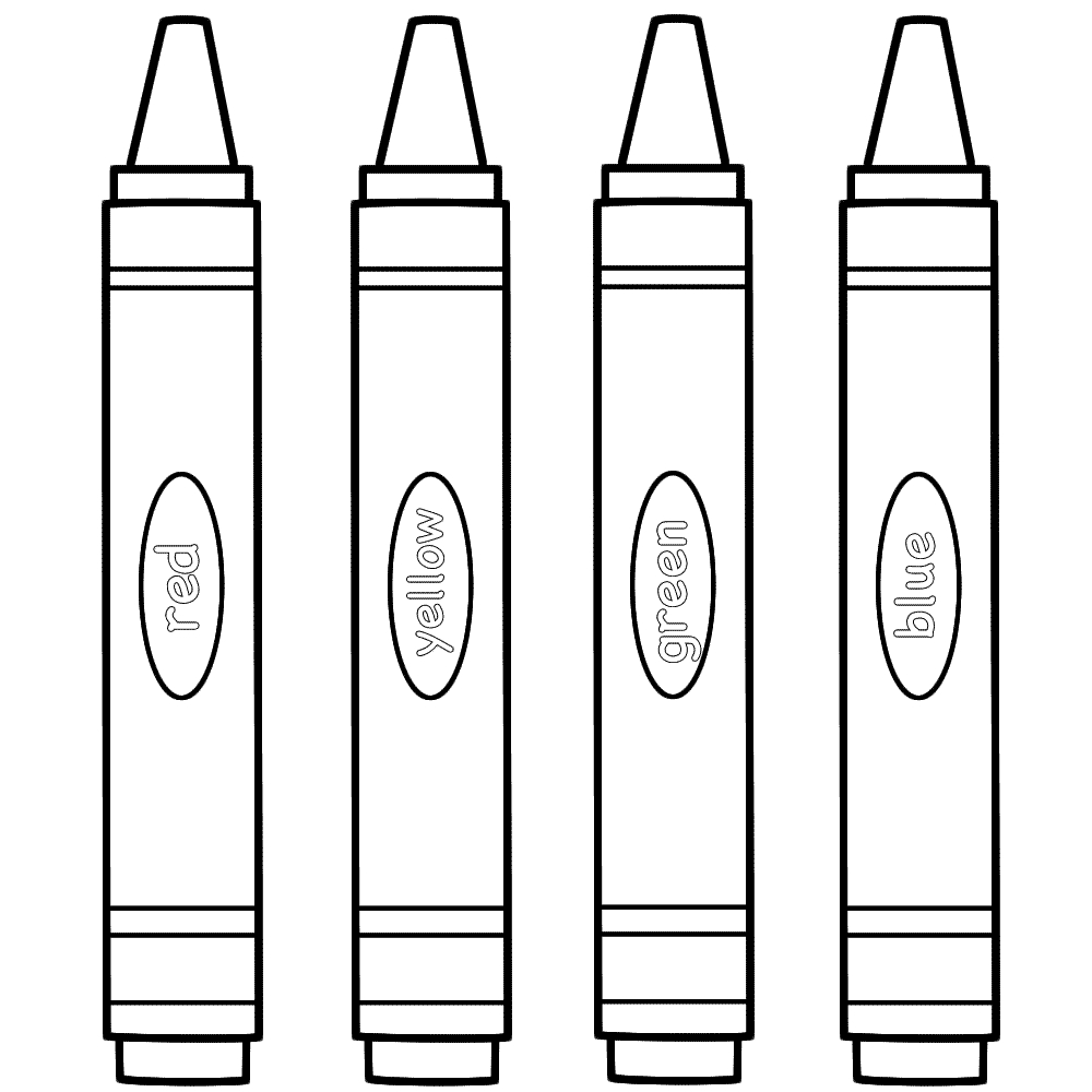 Pencil Crayons Clipart Black And White.