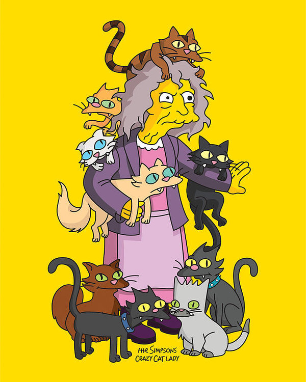 Simpsons Crazy Cat Lady 01 Poster.