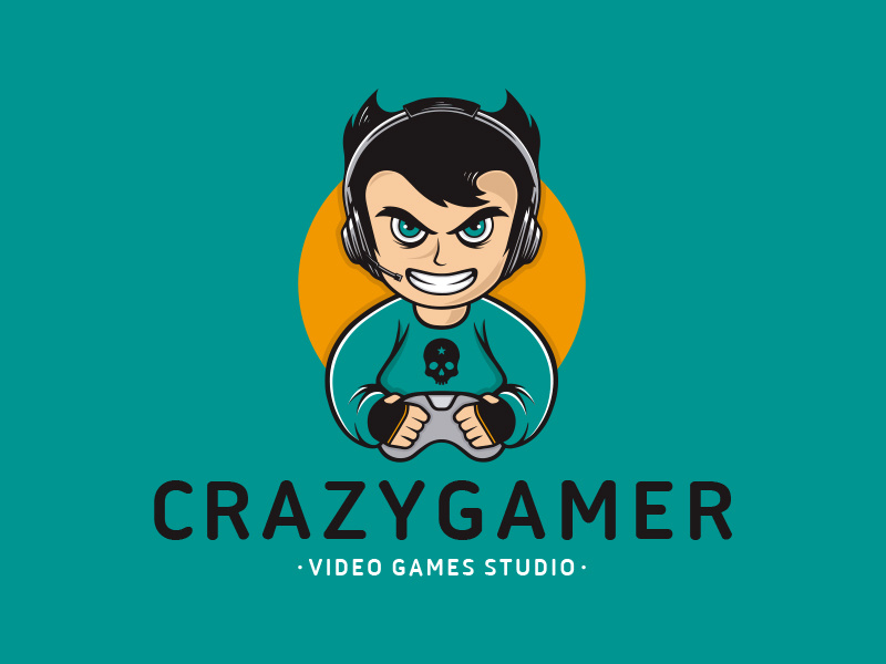 Crazy Gamer Logo Template by Alberto Bernabe on Dribbble.