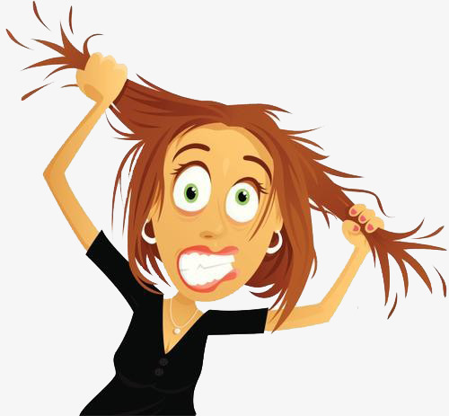 Download Free png vector cartoon crazy woman, C.