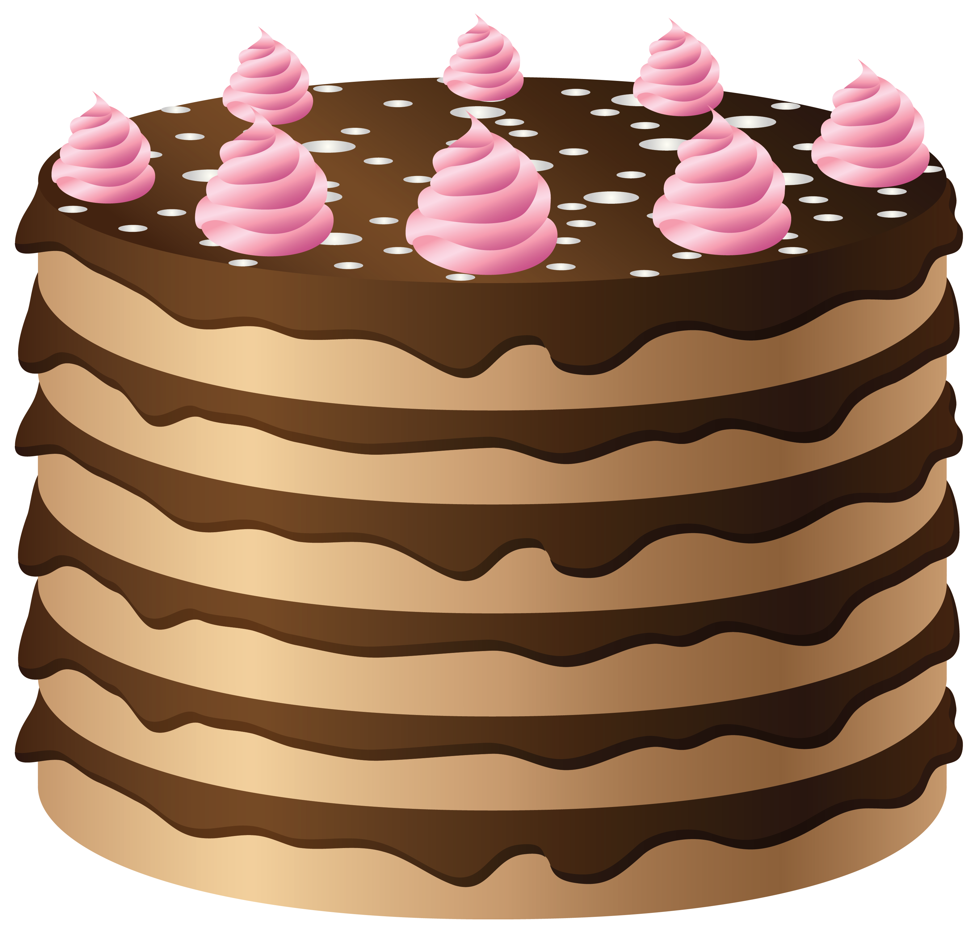 Chocolate Cake with Pink Cream PNG Clipart.