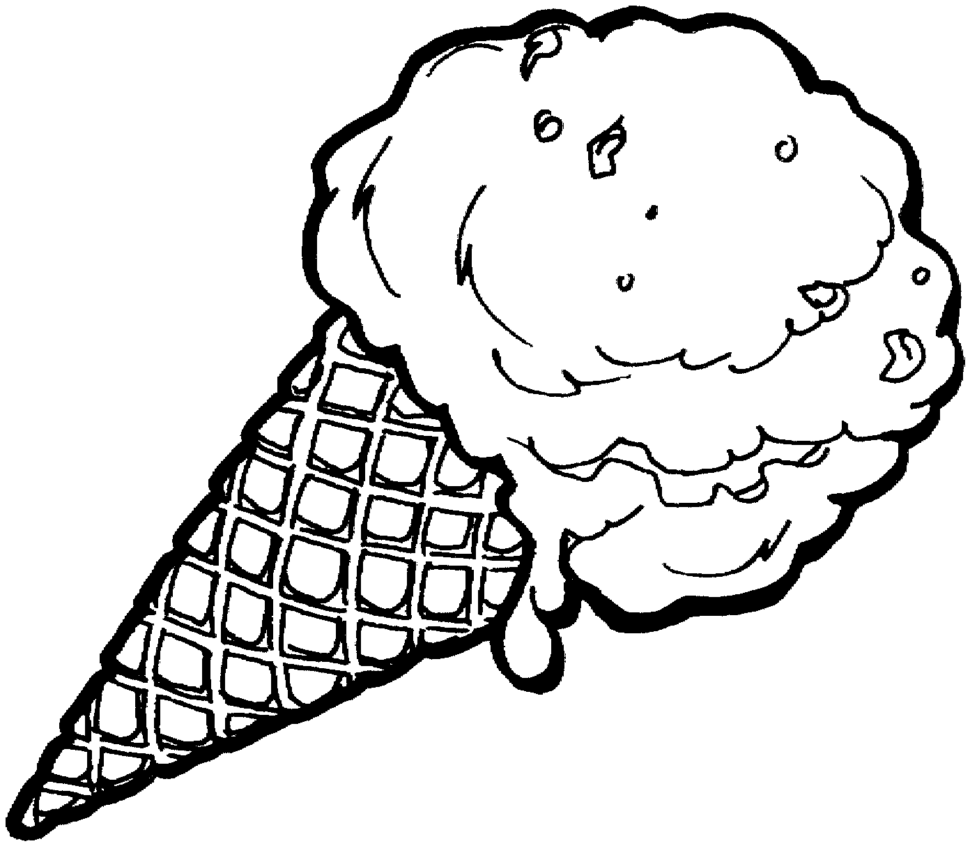 Ice Cream Cone Coloring Page.