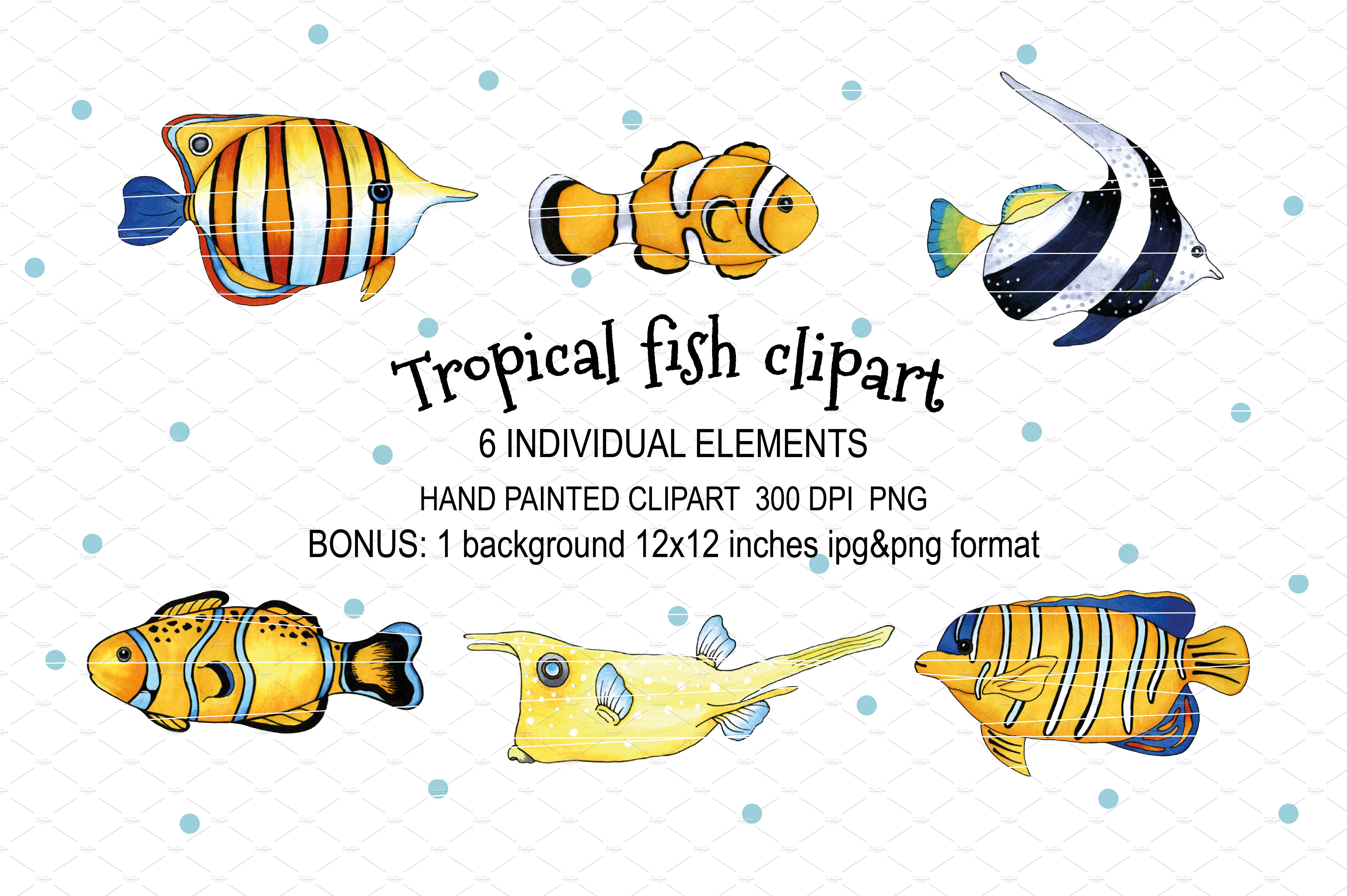 Tropical fish clipart.