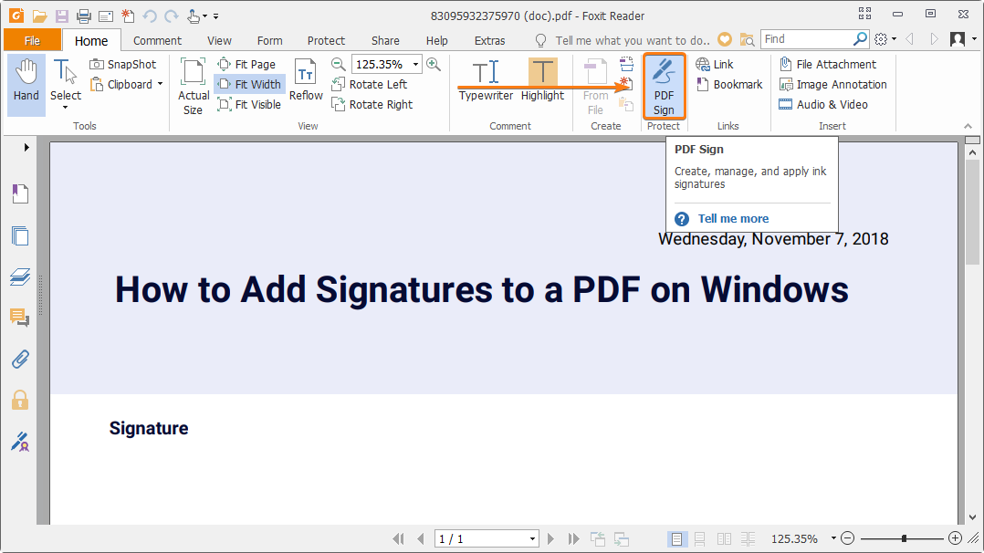How to add a signature to a PDF.