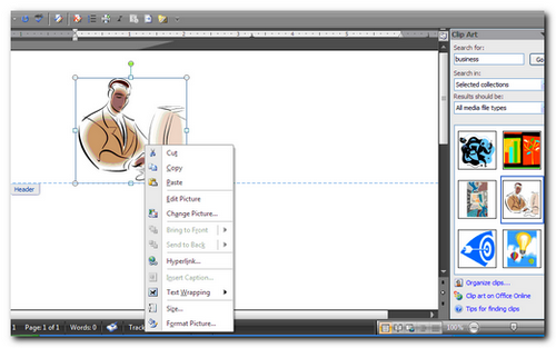 Create a watermark using a Clip Art Gallery image.