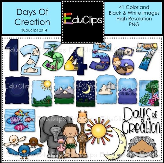 Days Of Creation Clip Art Set in 2019.