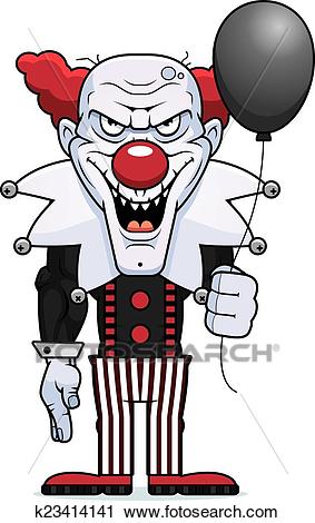 Cartoon Evil Clown Clipart.