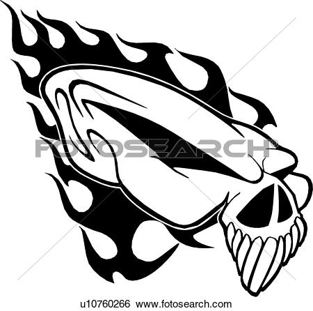 Clip Art of skull, skulls, death, doom, creepy, scary, extreme.