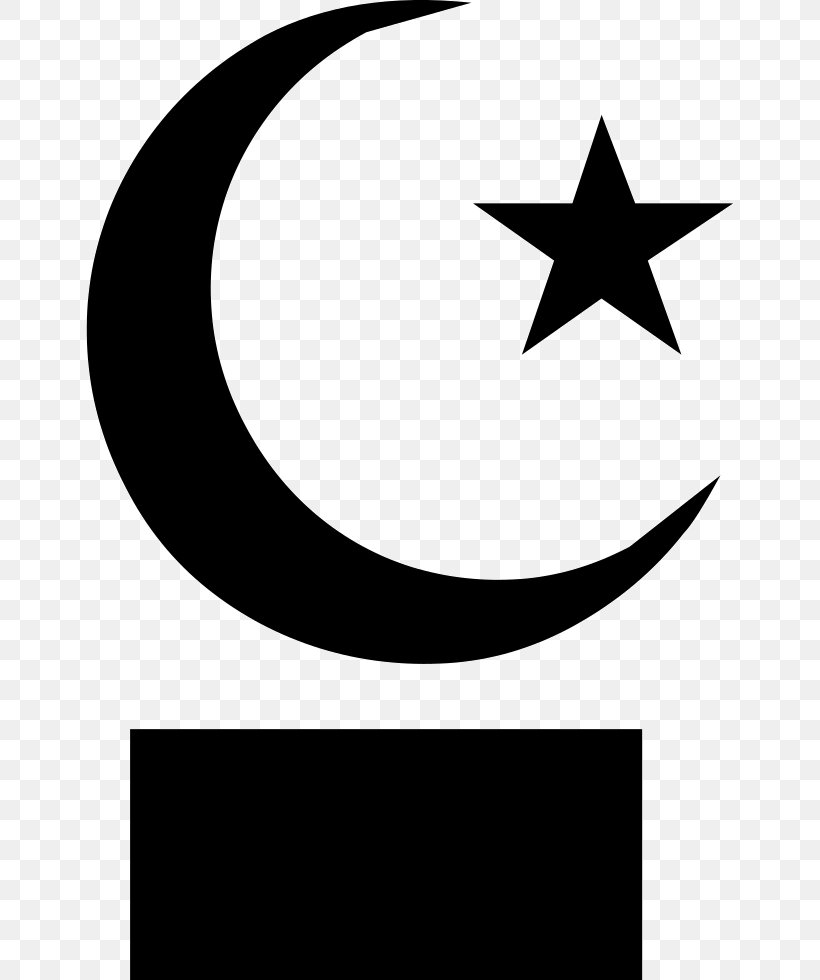 Star And Crescent Moon Symbols Of Islam Clip Art, PNG.