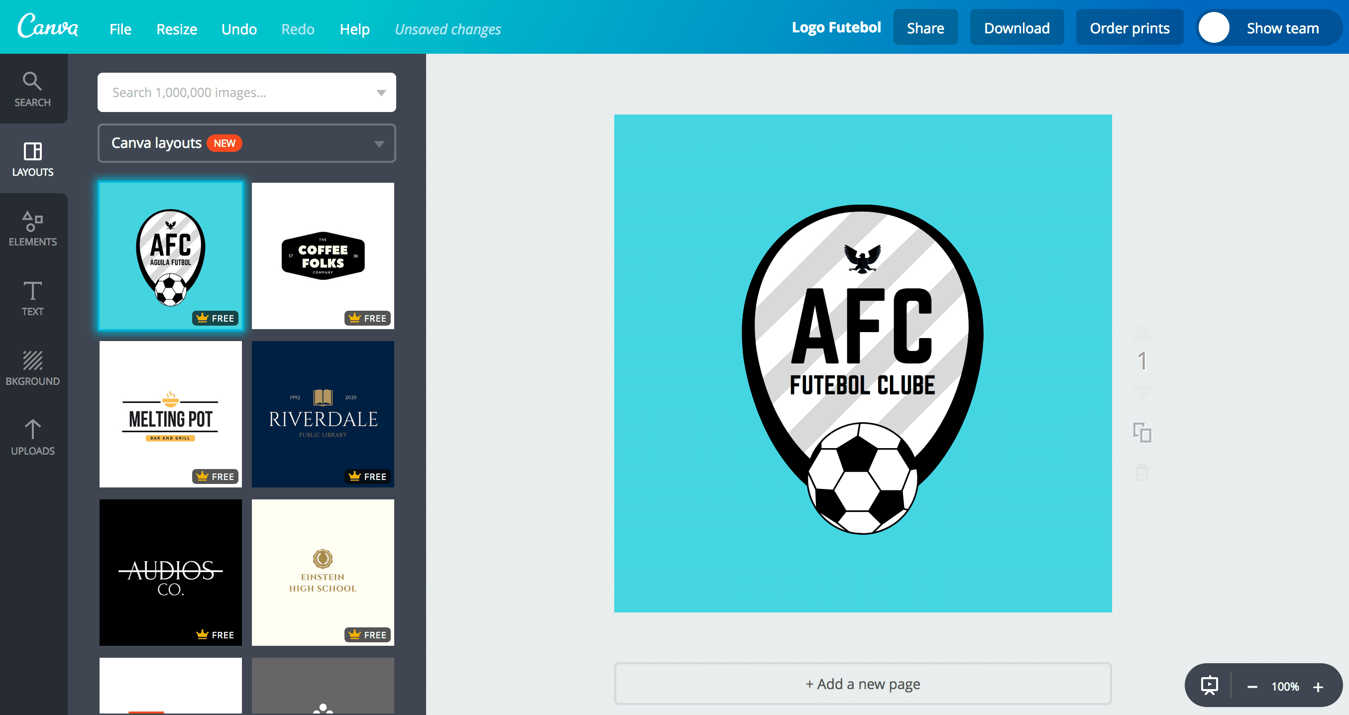 Faça você mesmo um logo para seu time de futebol.