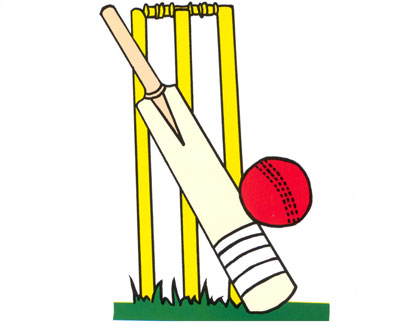 Cricket bat and ball clipart.