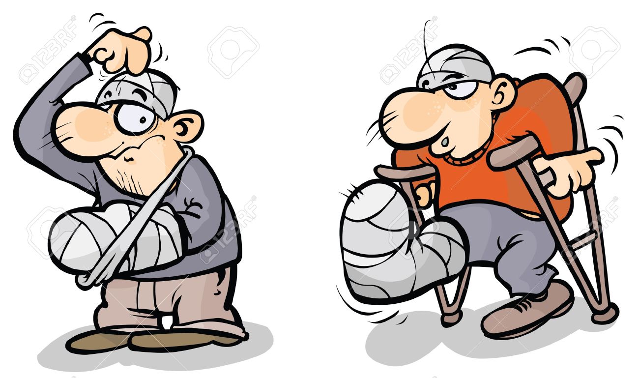Two Cartoon Men In Plaster Royalty Free Cliparts, Vectors, And.