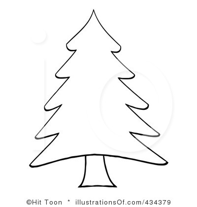 Christmas Tree Clip Art Free Black And White.