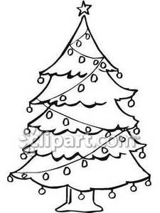 Christmas Tree Clipart Black And White.
