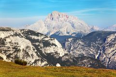 Cristallo Gruppe, Alps Dolomites Mountains Stock Photo.