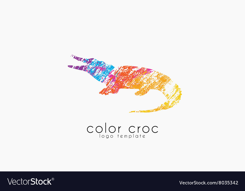 Crocodile logo design color croc animal logo.
