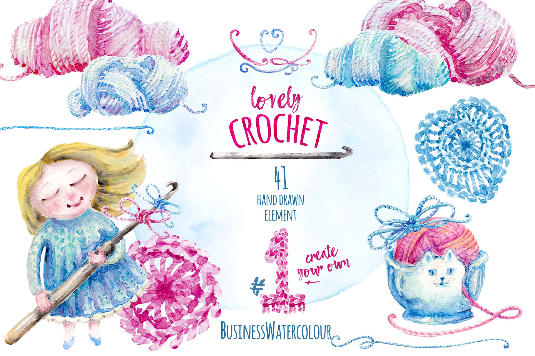 Lovely Crocheting Clipart.