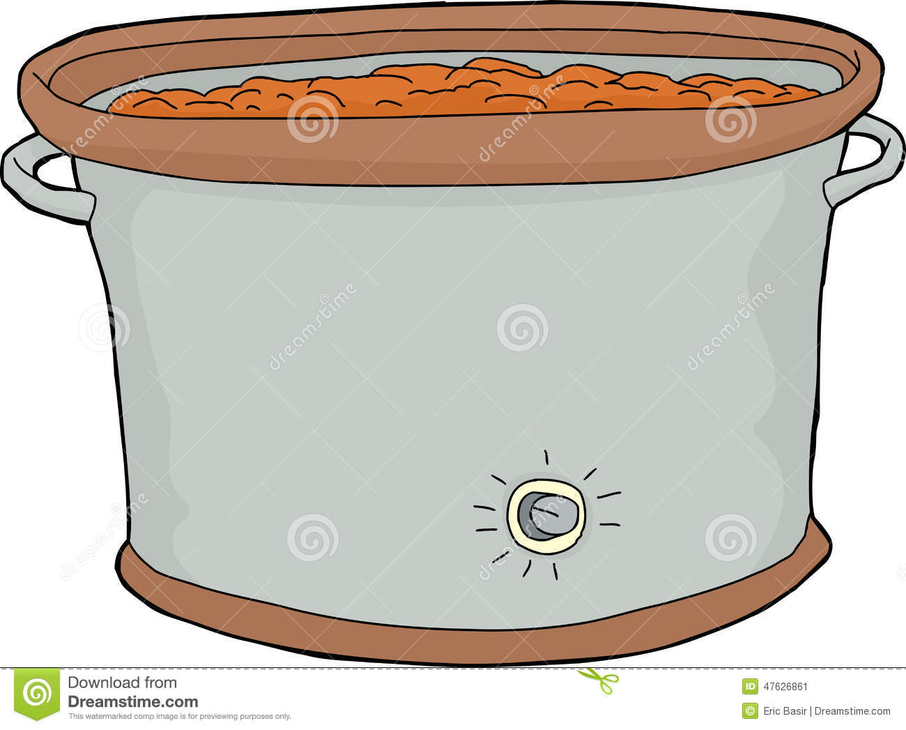 Crockpot outline clipart.