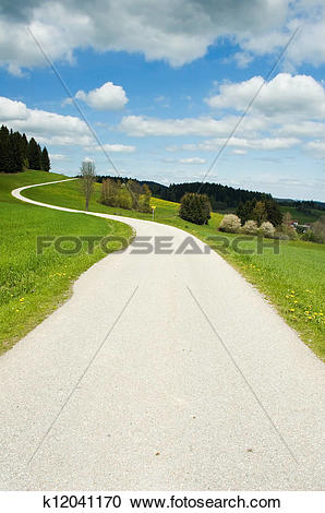 Stock Photography of Crooked road in the country k12041170.