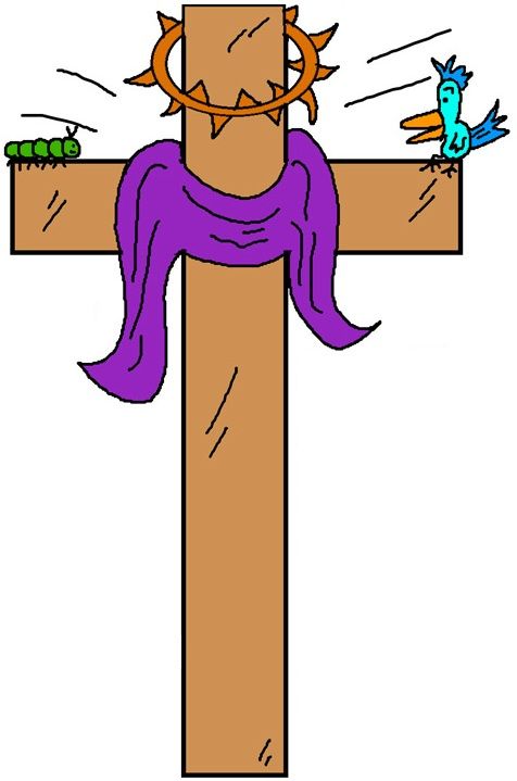 Cross with thorns clipart.