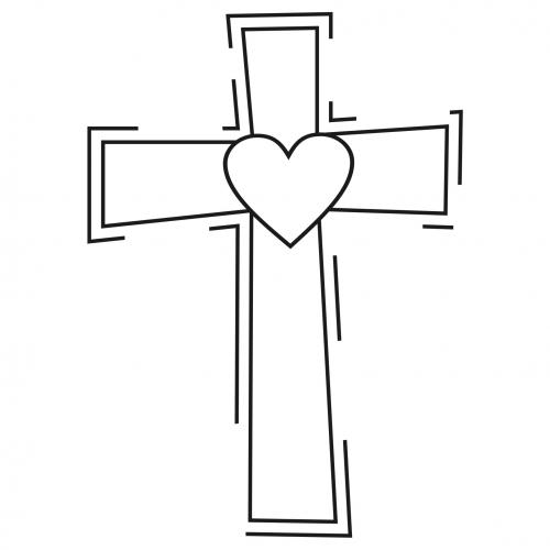 Cross With Heart Clipart.