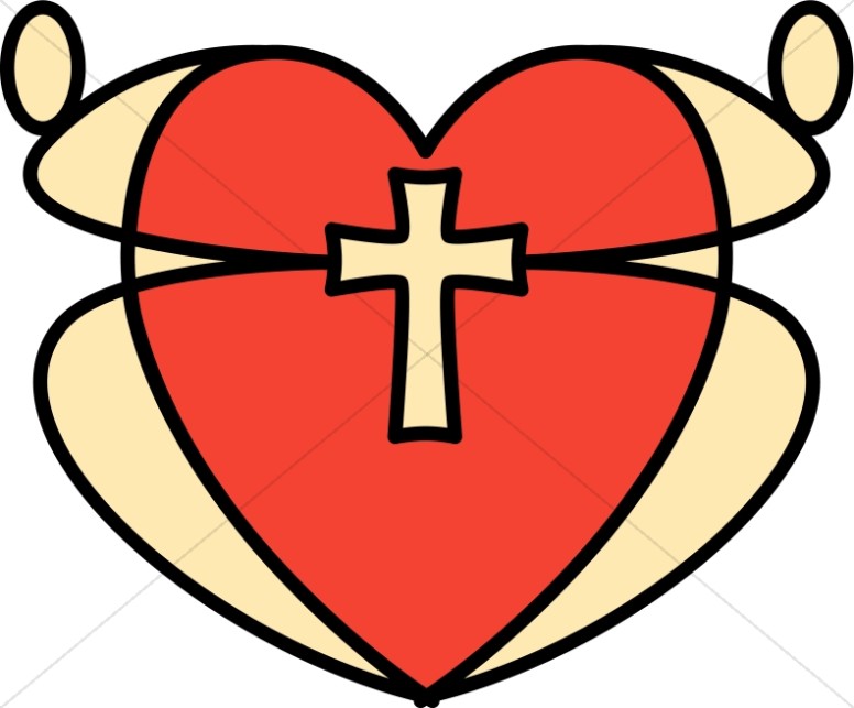 Graphic Heart and Cross.