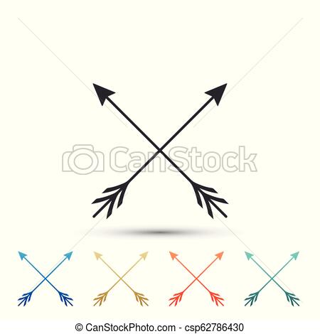 Crossed arrows icon isolated on white background. Set elements in colored  icons. Flat design. Vector Illustration.