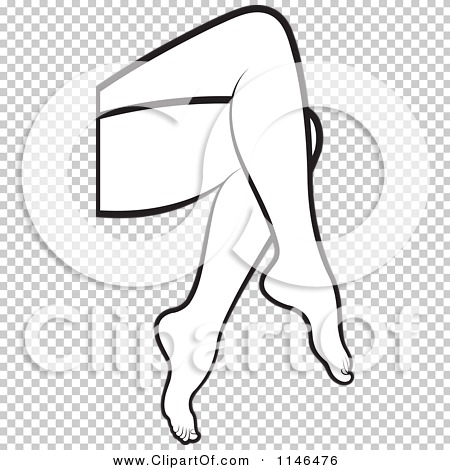 Clipart of a Womans Outlined Crossed Legs.