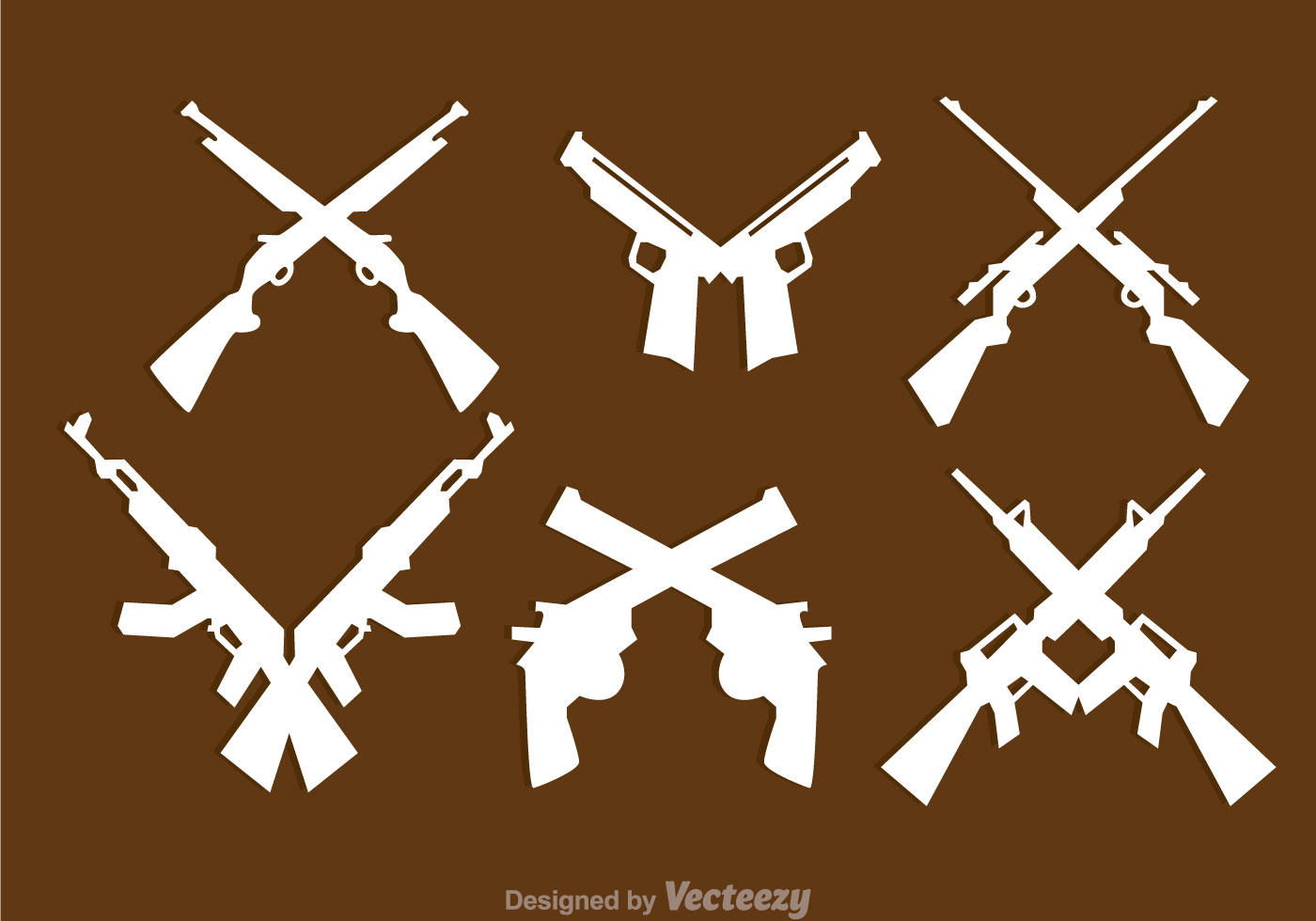 Crossed Guns Silhouette Rifles Clipart Vector Icons Gun Icon Svg Graphic Cr...