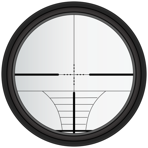 Sniper crosshairs vector drawing.