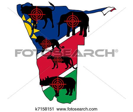 Clipart of Big Five Namibia cross lines k7158151.