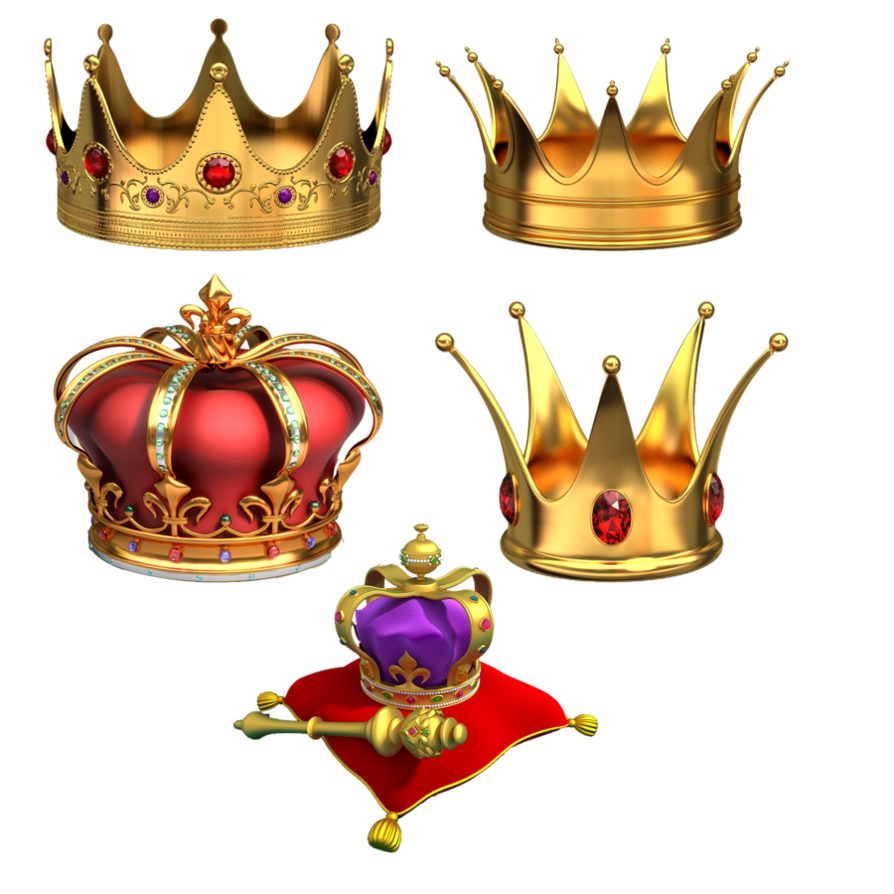 Gold crowns png image Transparent Backgound picture.