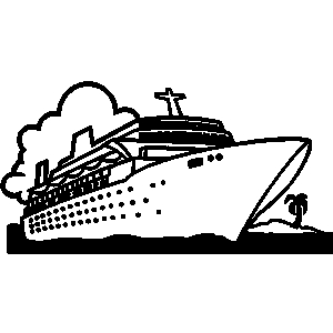 cruise ship clipart black and white free