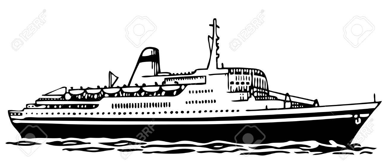 Cruise Ship Clip Art Black And White Free 6 